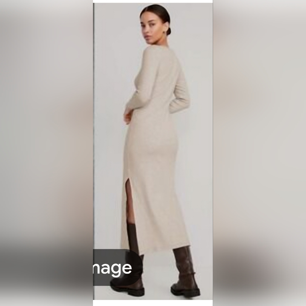 Old Navy Cream Long Sleeve Dress